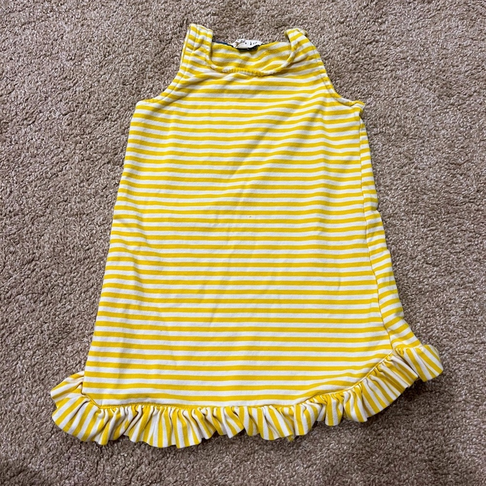 Copper Key Yellow Striped Kids Dress